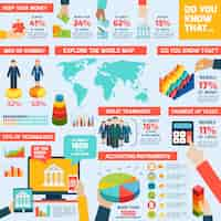 Free vector accounting infographics set