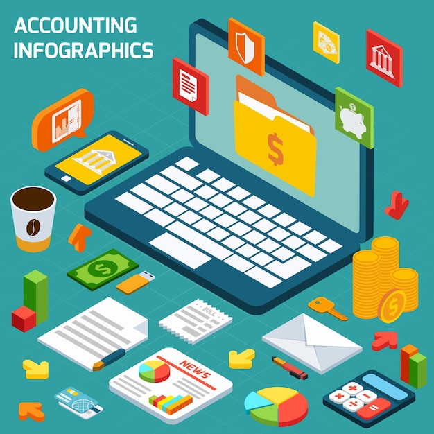 Free vector accounting infographics set