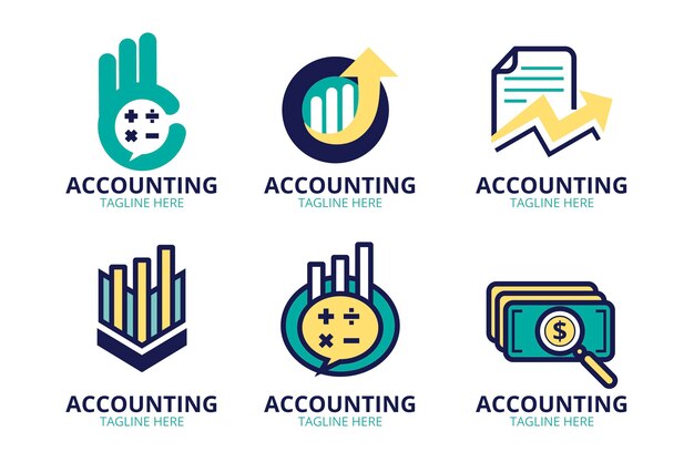 Accounting logo collection in flat design