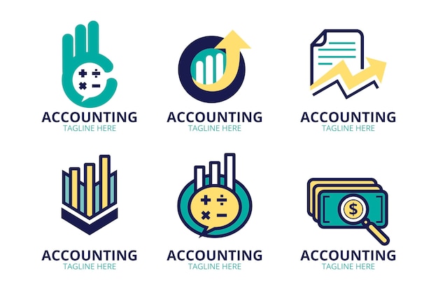 Accounting logo collection in flat design