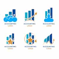 Free vector accounting logo set in flat design