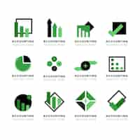Free vector accounting logo set in flat design