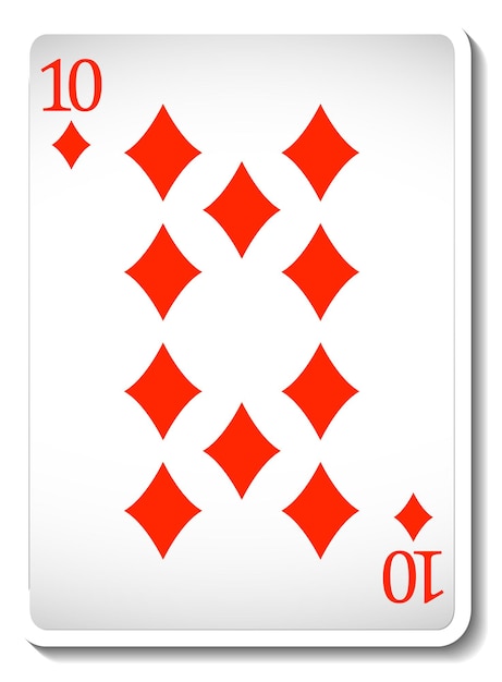 Бесплатное векторное изображение Туз бубновых игральных карт изолированные