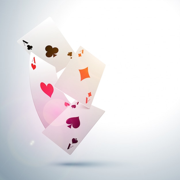 Vettore gratuito ace playing card sfondo, concetto di casino.