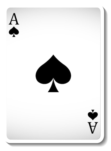 Ace of Spades Playing Card Isolated