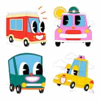 Free vector acid cars stickers collection