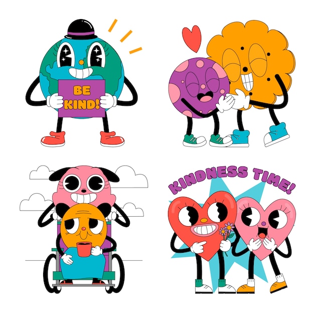 Free vector acid charity sticker set