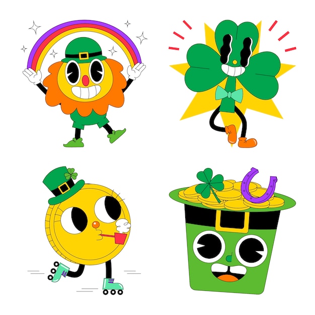 Free vector acid  patrick's day  set