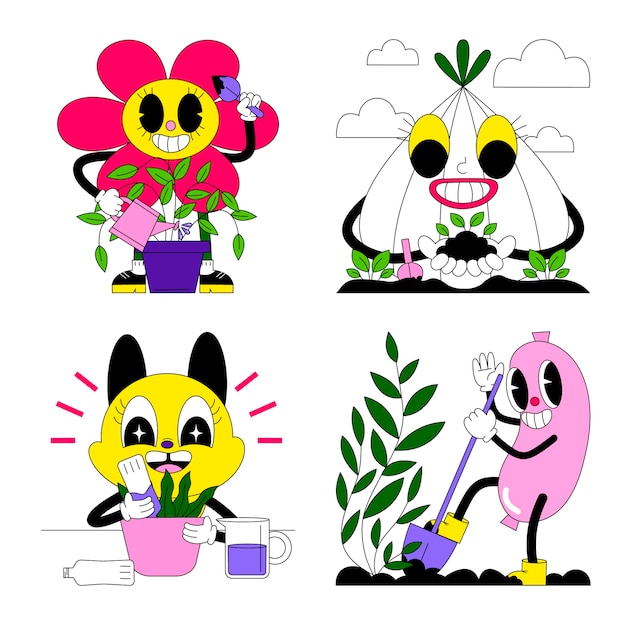 Acid plant care stickers collection