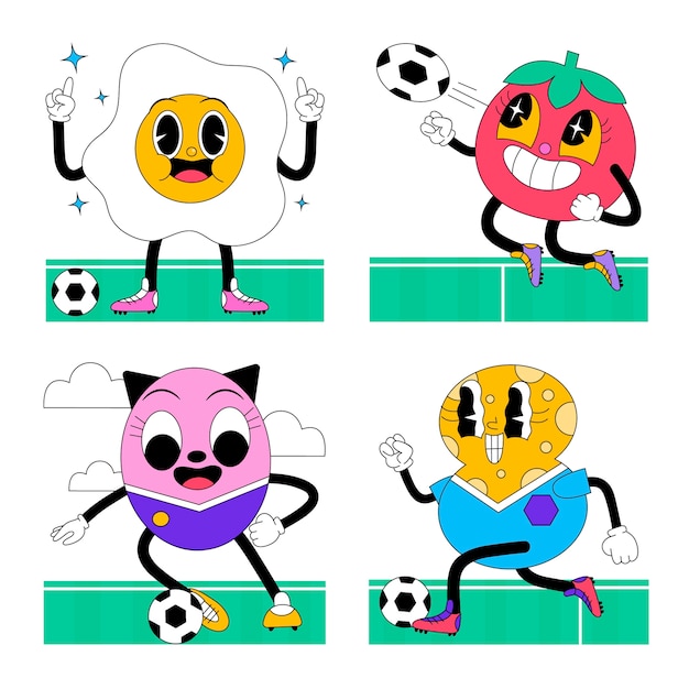 Acid soccer sticker set