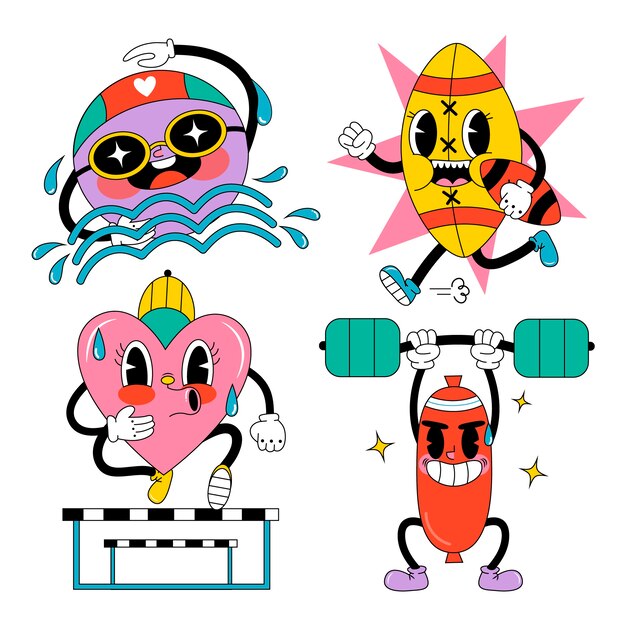 Acid sports stickers collection