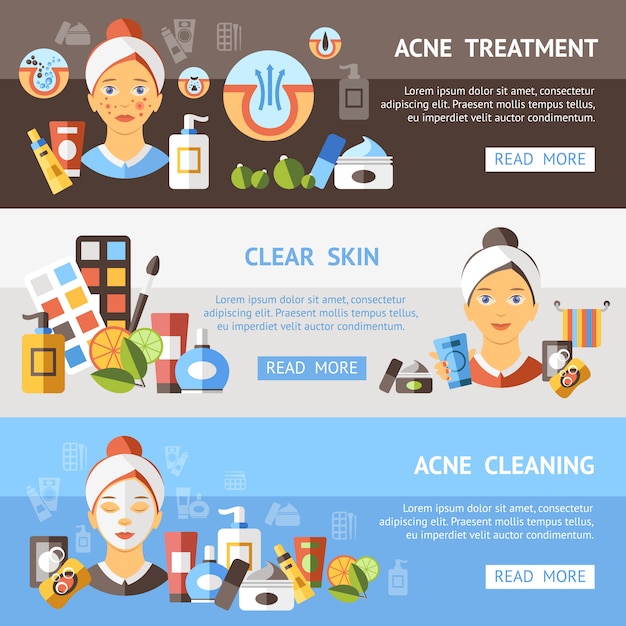 Free vector acne banner set