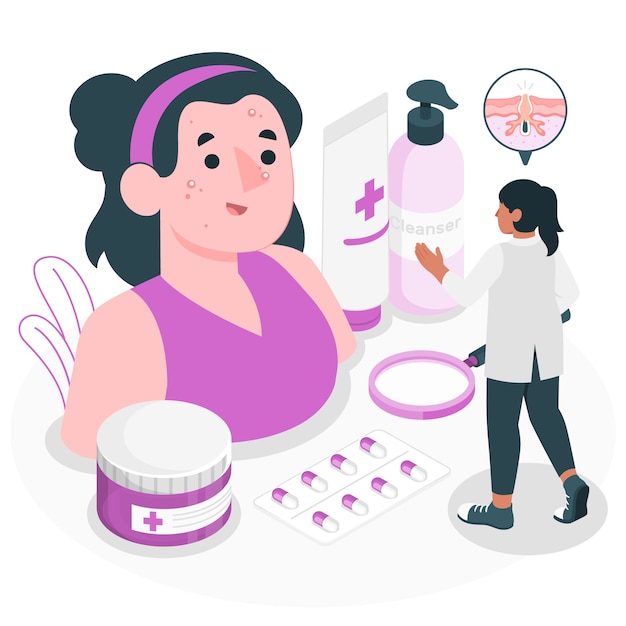 Acne treatment concept illustration