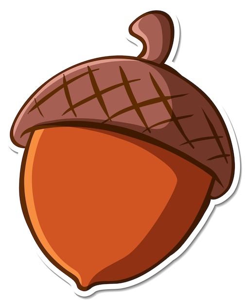 Acorn sticker on white background