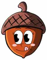 Free vector acorn with happy face