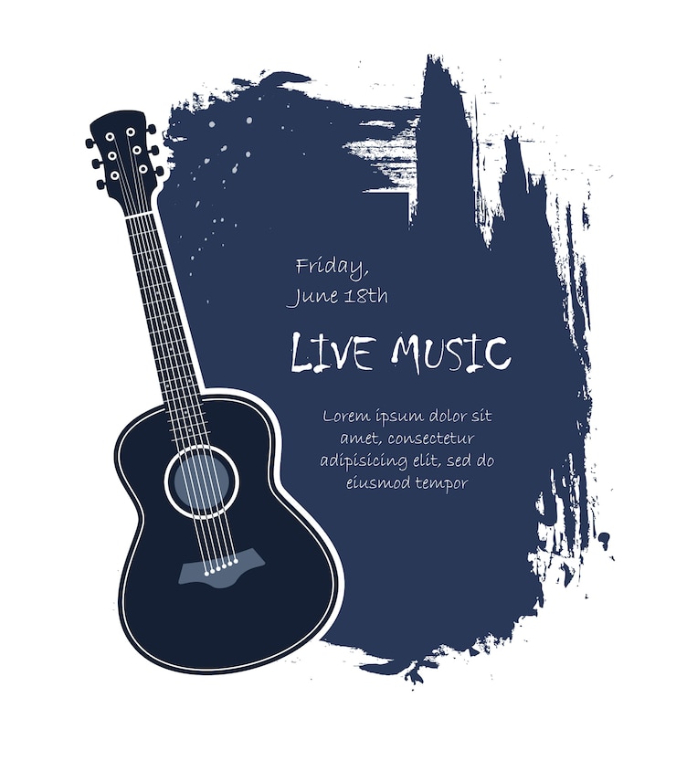 Free Vector acoustic guitar banner
