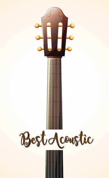 Free vector acoustic guitar with word best acoustic