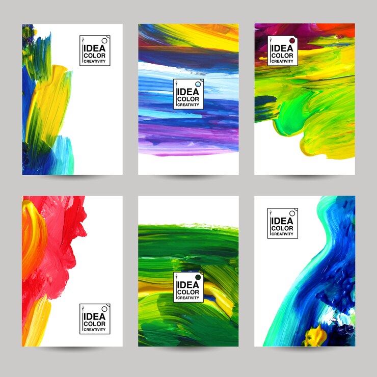 Free Vector acrilic texture banner set