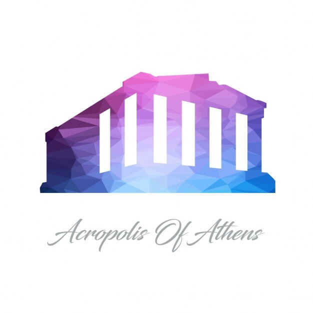 Free vector acropolis of athens, polygonal