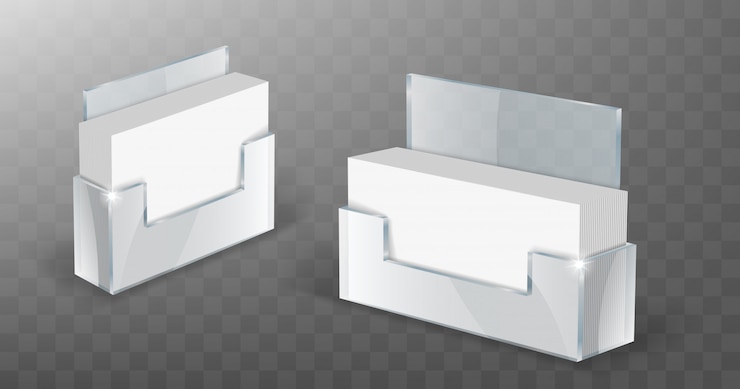 Free Vector acrylic business card holder glass plastic display