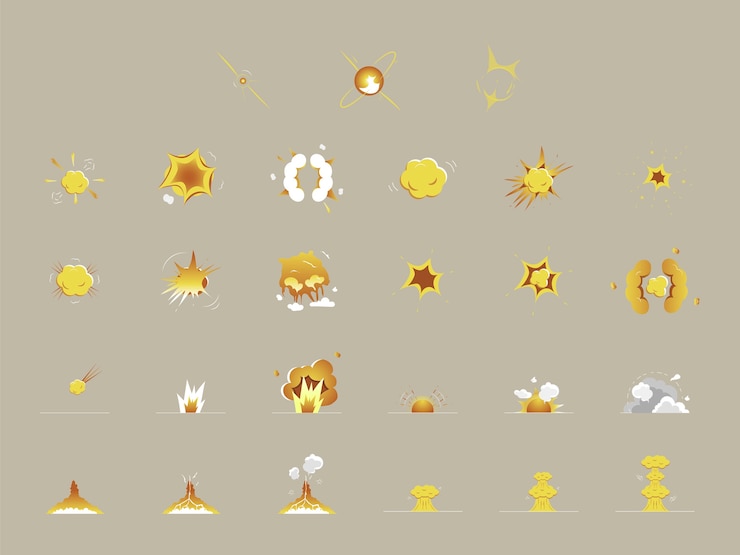 Free Vector action bubbles set