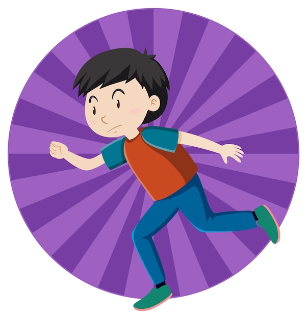 Free vector active boy simple cartoon character