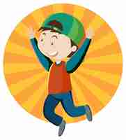 Free vector active boy simple cartoon character