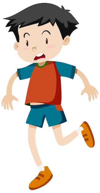 Active boy simple cartoon character