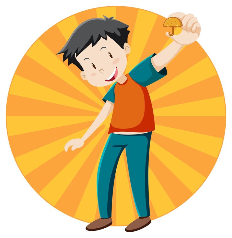 Free Vector active boy simple cartoon character