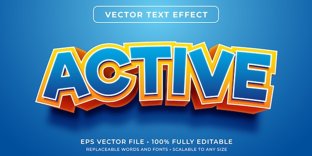 Active cartoon editable text effect