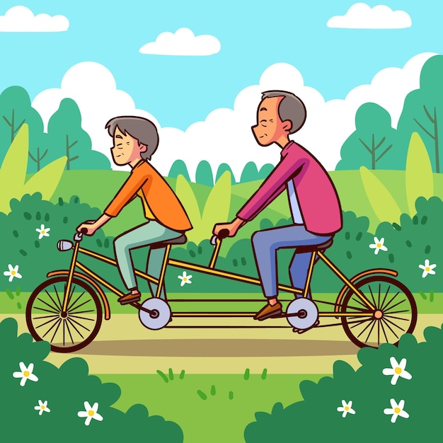 Free vector active elderly people