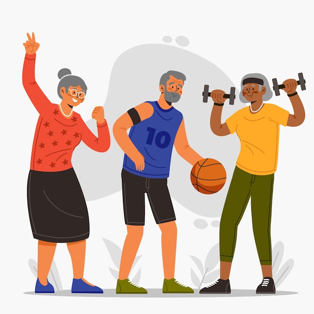 Free vector active elderly people