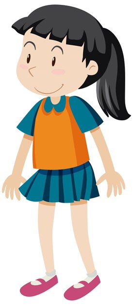 활동적인 소녀 간단한 만화 캐릭터
