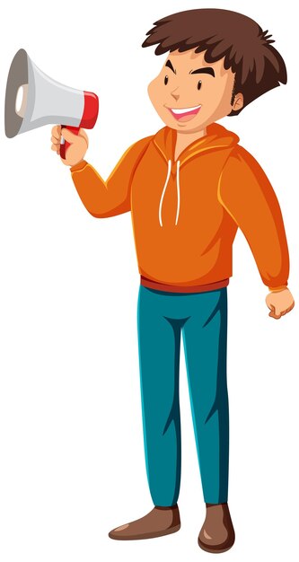 Active man in coach outfits cartoon character