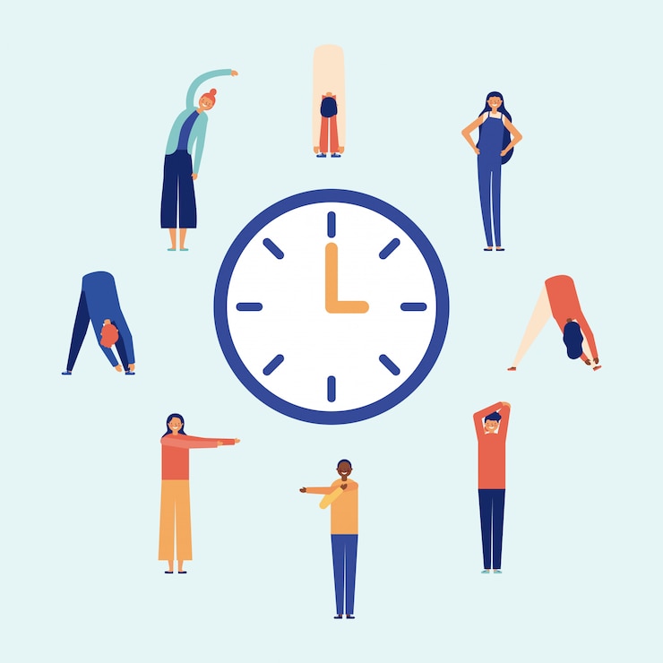 Free Vector active pause, stretching exercises, flat style