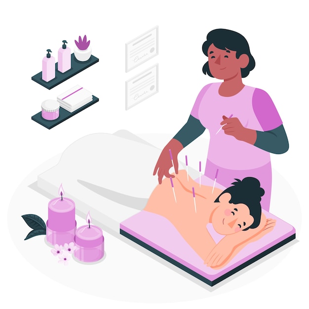 Free vector acupuncture  concept illustration