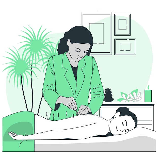 Free vector acupuncture concept illustration