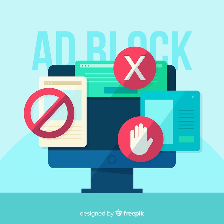Free Vector ad block pop up banner concept