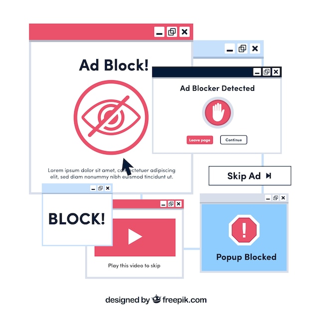 Концепция рекламного блока с плоским дизайном