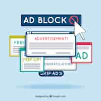 Free vector ad block popup concept