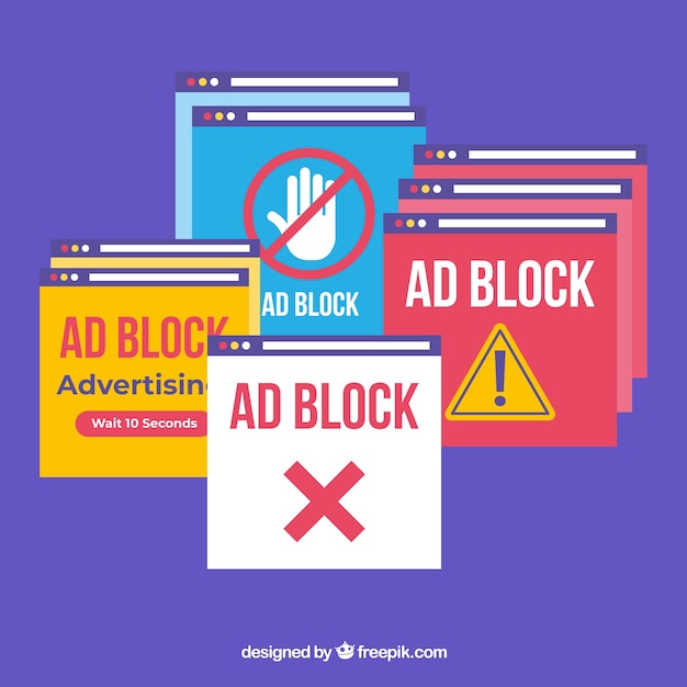 Free vector ad block popup concept