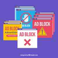 Free vector ad block popup concept