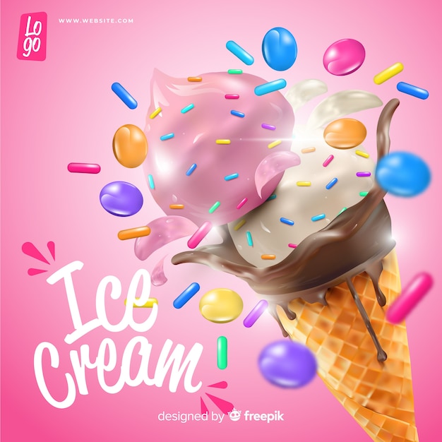 Ad template for ice cream