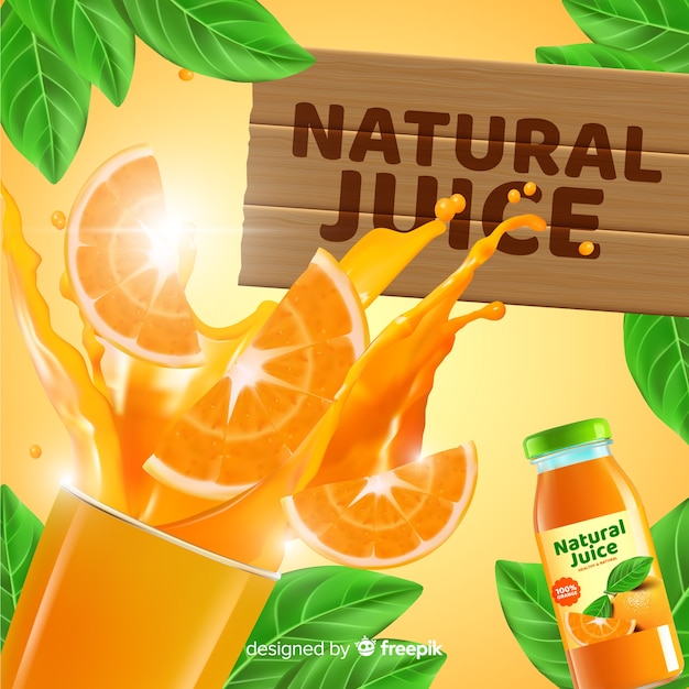 Free vector ad template for natural juice