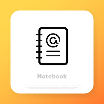 Address book icon. contact notebook icon from user interface outline collection. thin line contact notebook icon. vector illustration