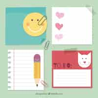 Free vector adhesive notes in a childish style