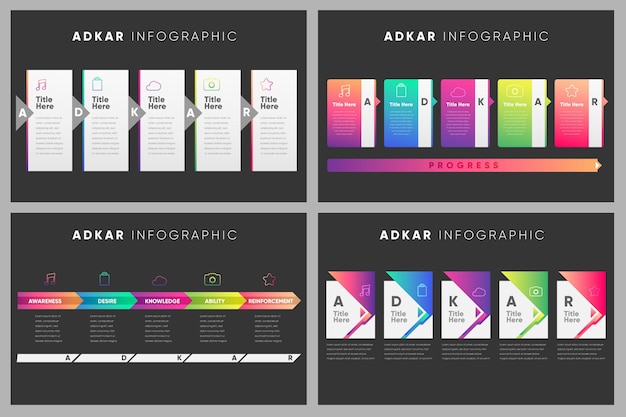 Free vector adkar - infographic concept