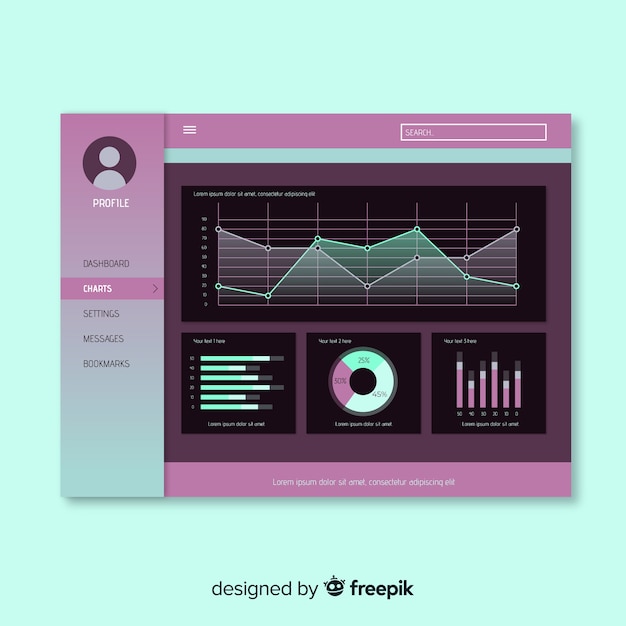 Free vector admin dashboard panel template