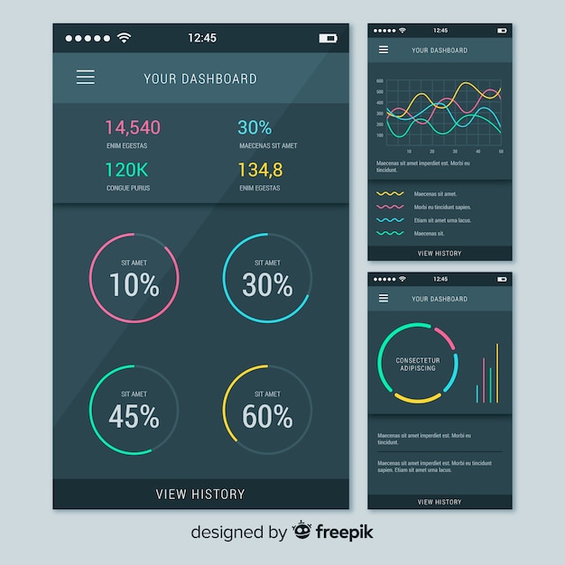 Free vector admin dashboard panel template