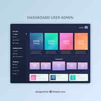 Free vector admin dashboard panel with gradient style